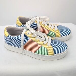 GREATS Rainbow Stripe Lace-Up Sneakers Women's 7.5  Colorblock Casual Streetwear